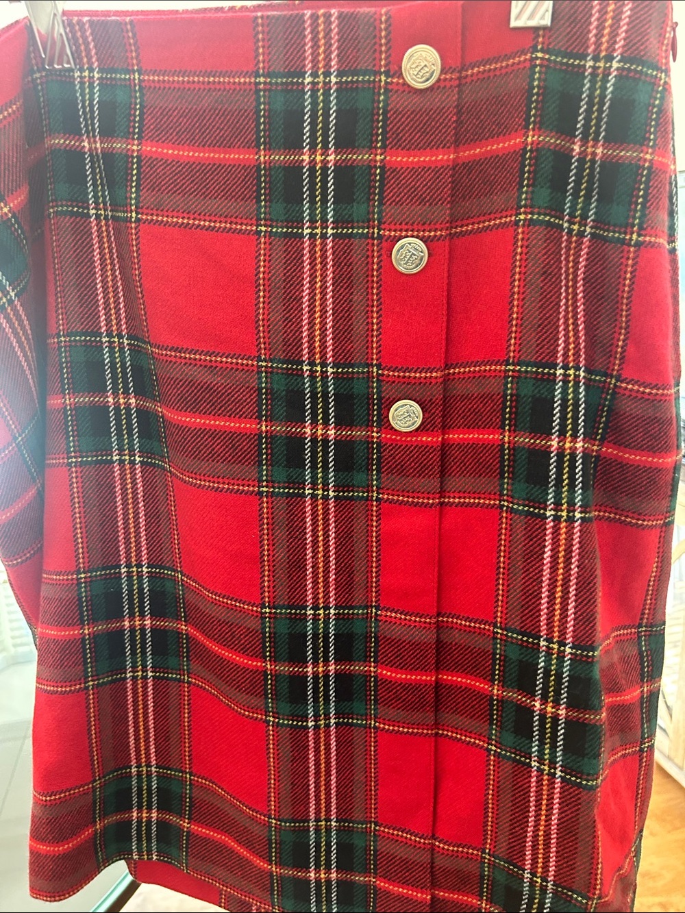 Talbots Red and Black Plaid Blazer Jacket